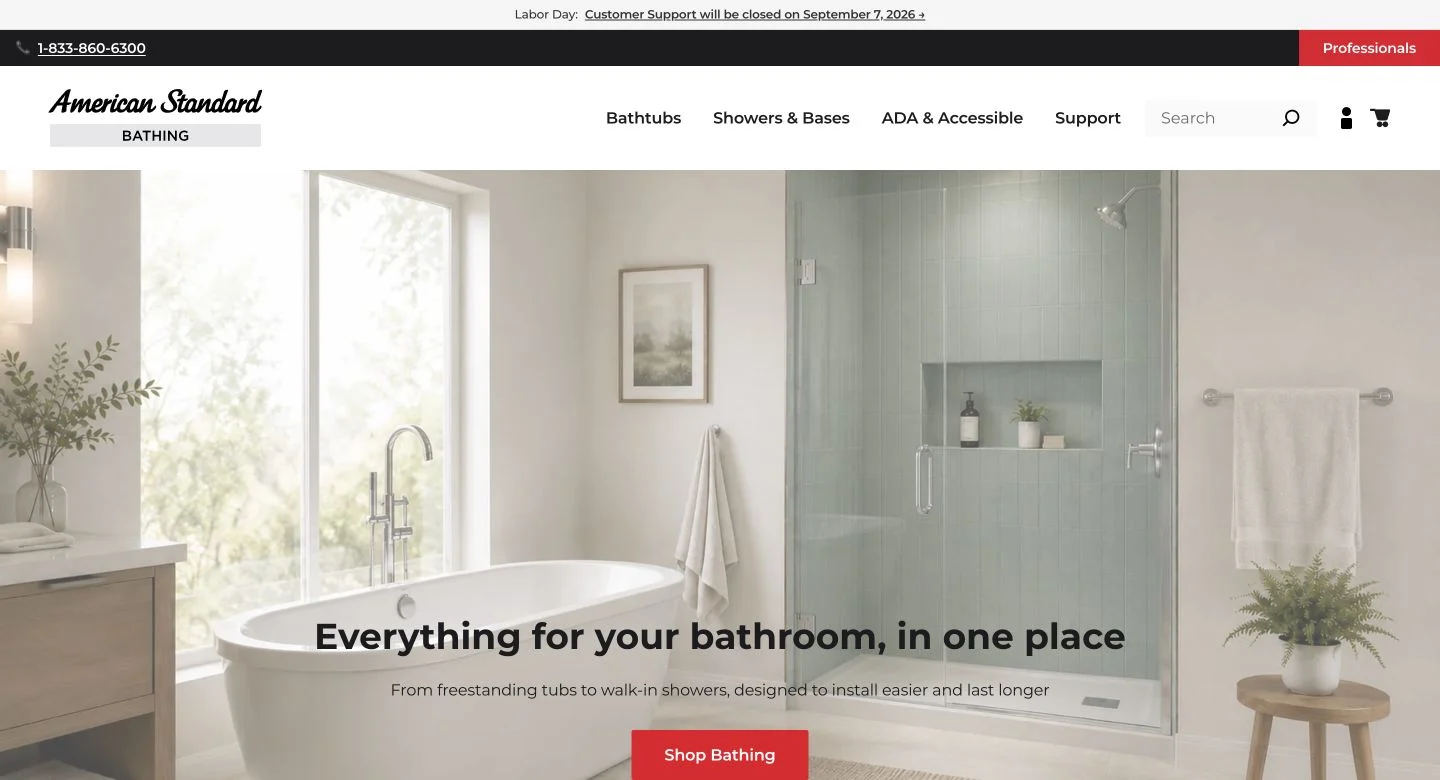 American Standard Bathing storefront